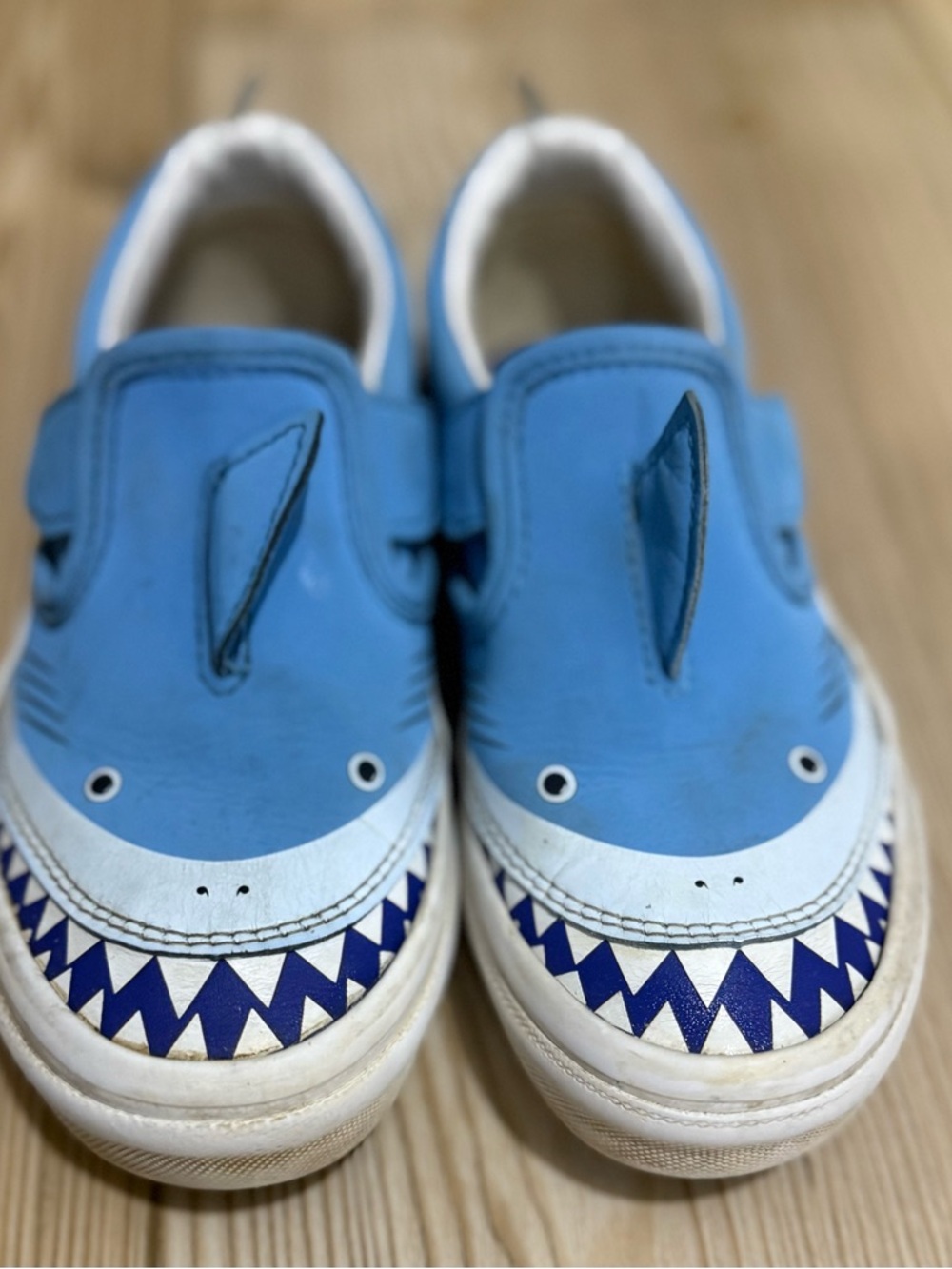 Vans Kids Blue Shark Slip-On Sneakers